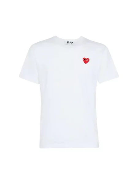 Koszulka Comme Des Garcons Play z paskiem biała