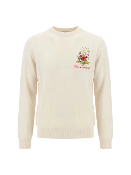 Lekki sweter Mc2 Saint Barth wełniany beżowy