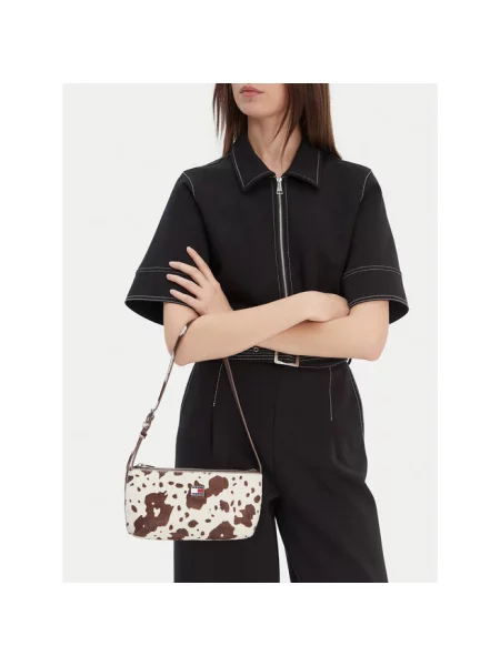 Torebka Tommy Jeans skórzana brązowa