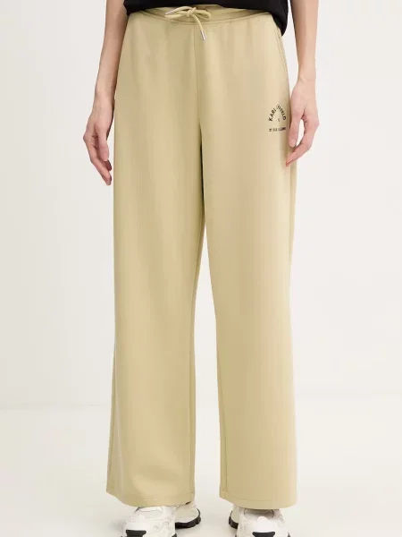 Karl Lagerfeld spodnie dresowe z wiskozą zielone