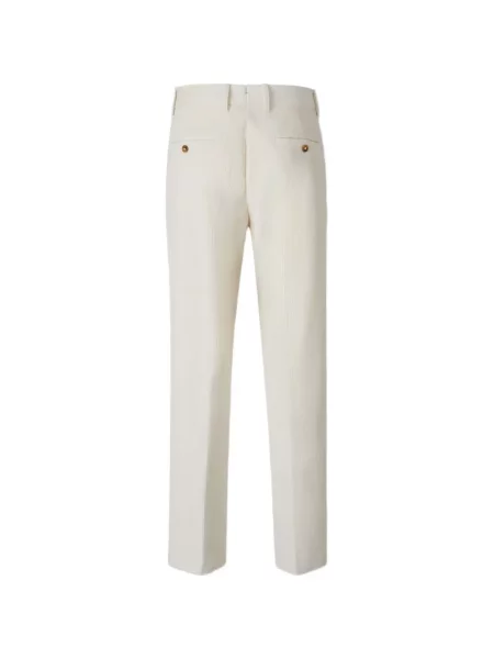 Pantaloni Berwich de catifea cord alb