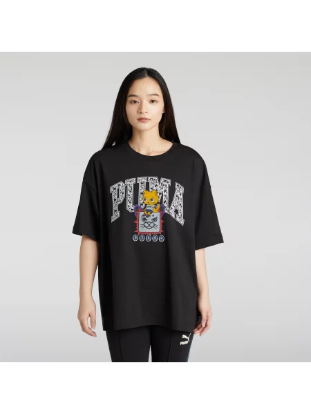 Koszulka unisex NEKOSAN x HOOPS DYLAN Graphic oversize z krótkim rękawem czarna