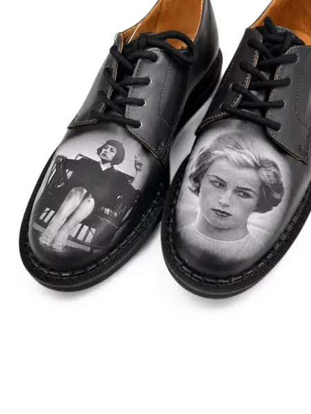 Pantofi derby Undercover din piele cu imagine negru