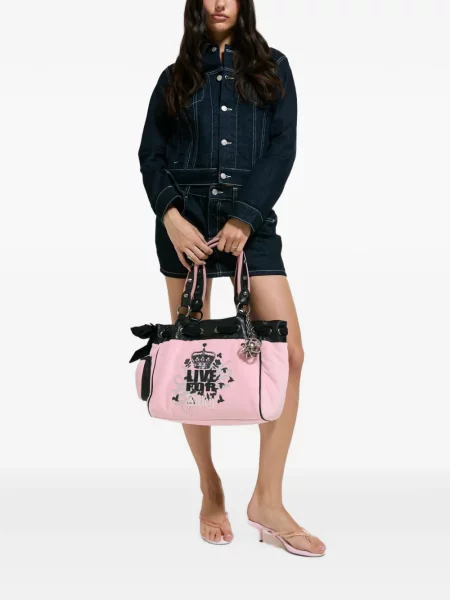 Geantă shopper Juicy Couture cu imagine roz