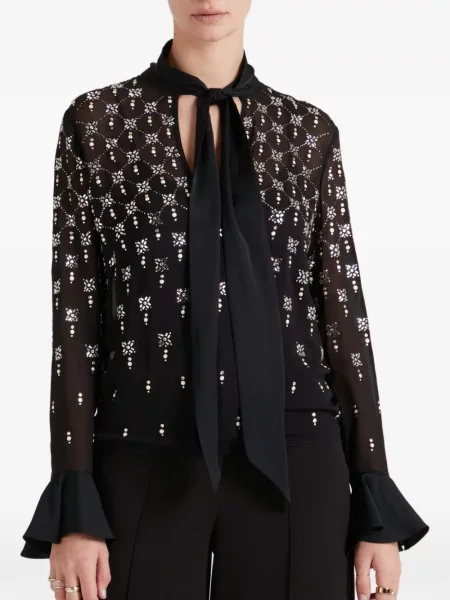 Bluză Temperley London cu funde negru