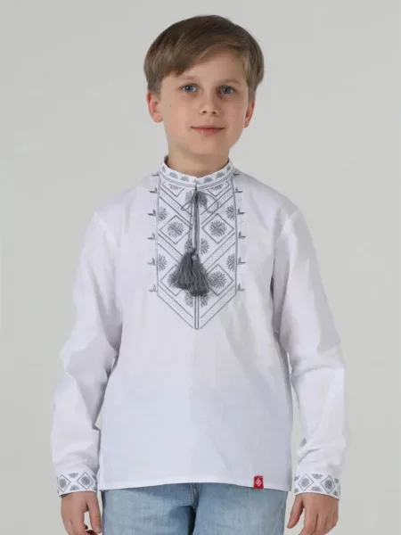 Детская рубашка Folk Moda белая
