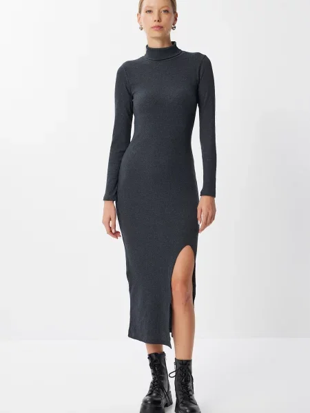 Happiness İstanbul Rochie tricotat bleumarin