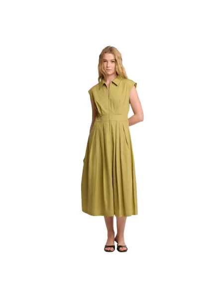 Długa sukienka maxi Kocca bez rękawów zielona