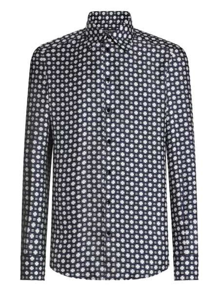 Cămașă Dolce & Gabbana cu imagine cu imprimeu geometric albastru