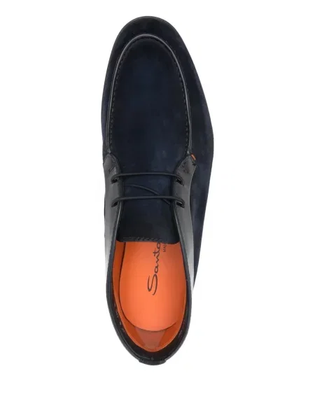 Botine Santoni cu șireturi din dantelă albastru