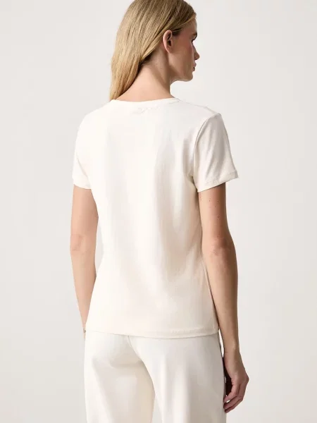 Guess T-Shirt Kremowy beżowa