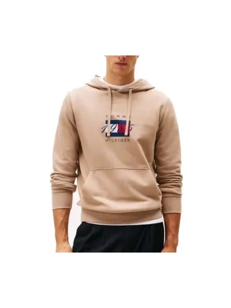 Geacă Tommy Hilfiger cu glugă maro