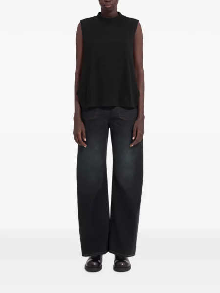 Топ Mm6 Maison Margiela без ръкави от джърси черно