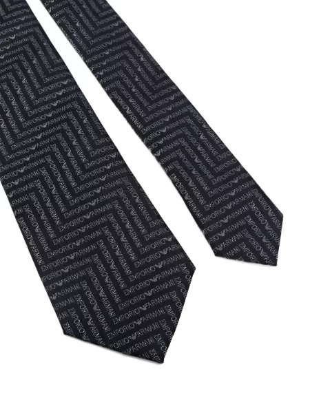 Cravată Emporio Armani cu imprimeu geometric albastru