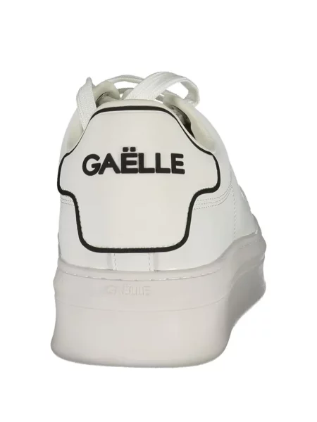 Sneakerși Gaelle cu șireturi cu imagine din dantelă alb
