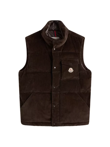 Kamizelka Moncler sztruksowa brązowa