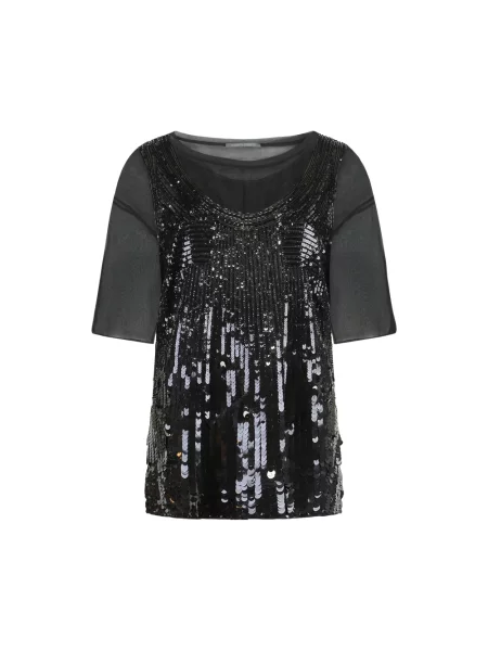 Bluzka Alberta Ferretti z cekinami czarna