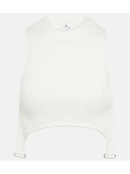 Cropp top Courreges tricotate alb