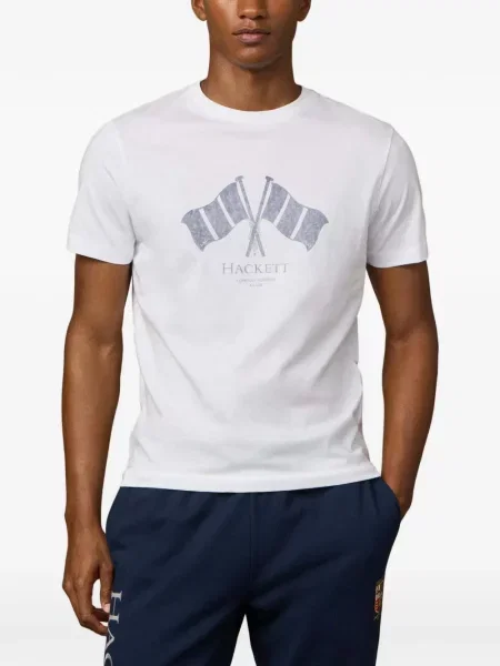 Tricou Hackett cu imagine alb