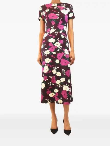 Rochie midi Erdem cu model floral cu imagine violet