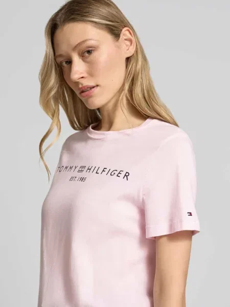 T-shirt Tommy Hilfiger Reg Corp Logo C-Nk Ss Light Pink L różowa