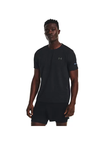 Тениска за бягане Under Armour Seamless Stride зелено с десен черно
