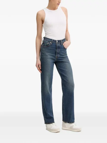 Ριγέ τζιν μπουφάν Levi's με κουκούλα με κορδόνι μπλε