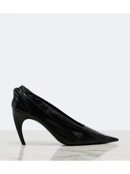 Pantofi cu toc Khaite din piele drapate negru
