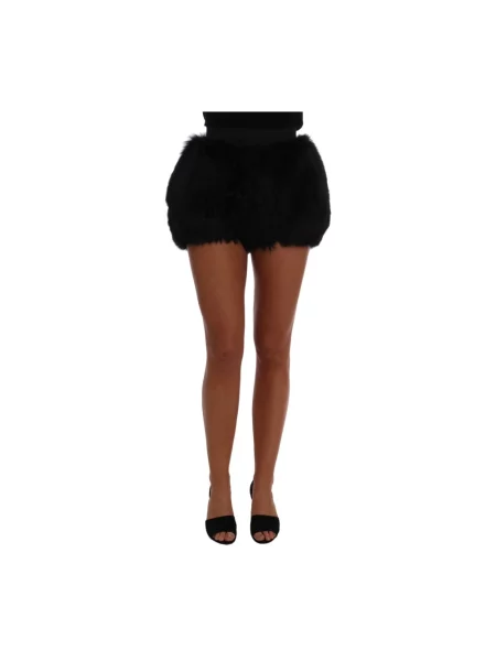 Lniane krótkie szorty Dolce And Gabbana czarne