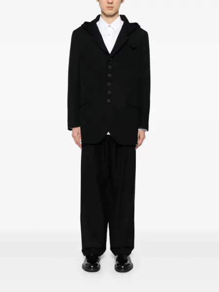 Kurtka Yohji Yamamoto wełniana z kapturem czarna