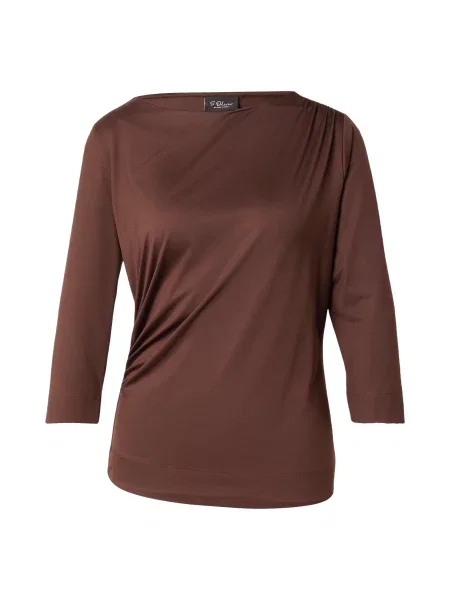 S.Oliver BLACK LABEL Tricou maro închis negru