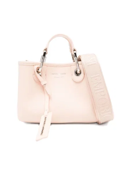 Torebka crossbody Emporio Armani skórzana beżowa