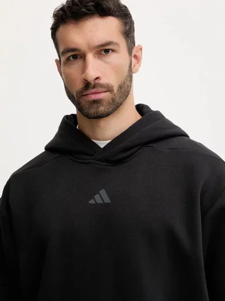 Однотонный свитер Adidas Performance с капюшоном черный