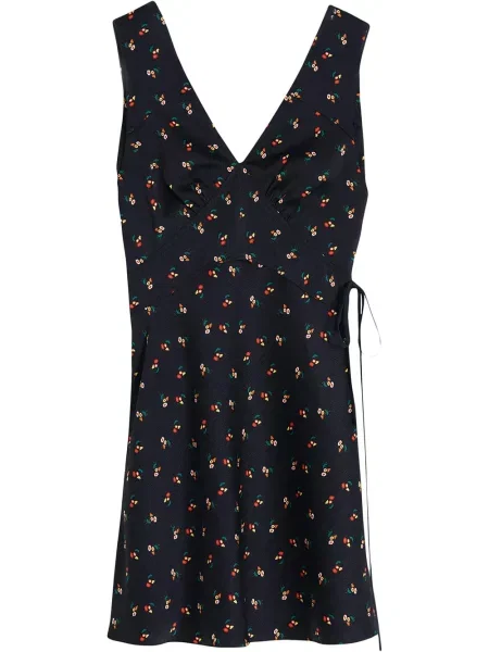 Rochie mini Victoria Victoria Beckham cu model floral cu imagine de costum negru