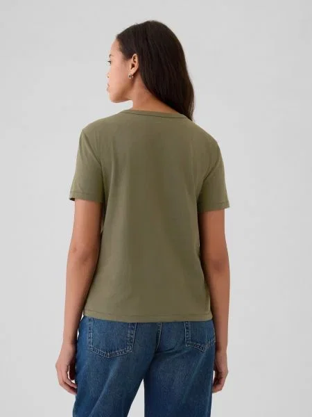 Retro tričko Gap khaki