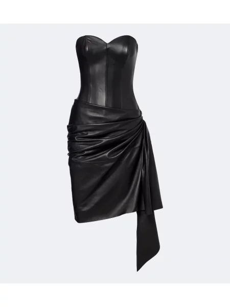 Rochie Alex Perry din piele drapată negru