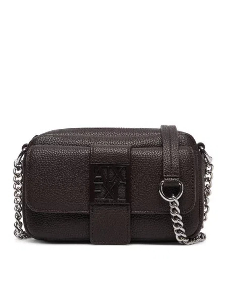 Kabelka Armani Exchange Tmavo hnedá