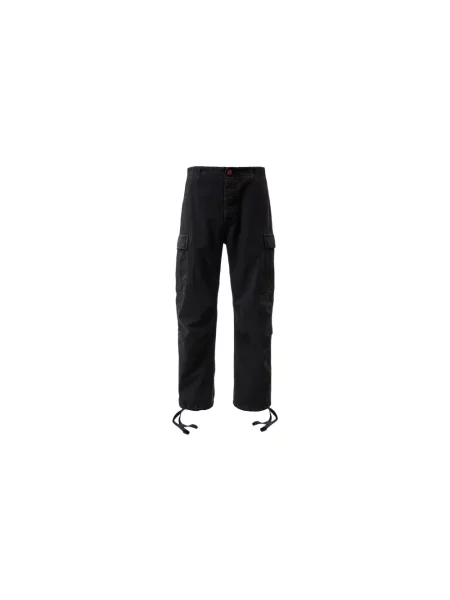 Pantaloni cargo Hellstar din canvas cu cordon negru