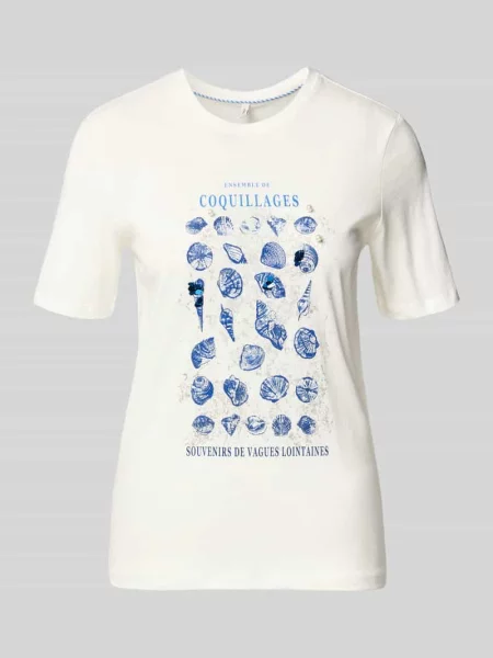 T-shirt o kroju regular fit z czystej bawełny model KITA' Only biała