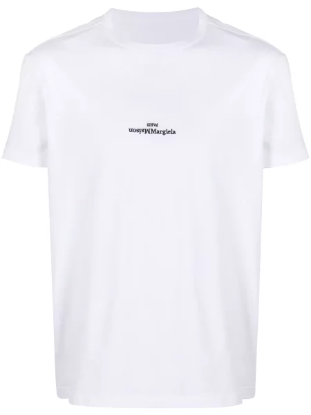 Tricou Maison Margiela cu broderie alb