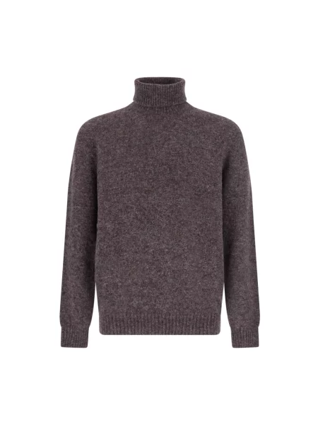 Sweter z golfem Brunello Cucinelli wełniany szary
