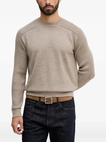 Pulover Armani Exchange cu decolteu rotund cu nervuri