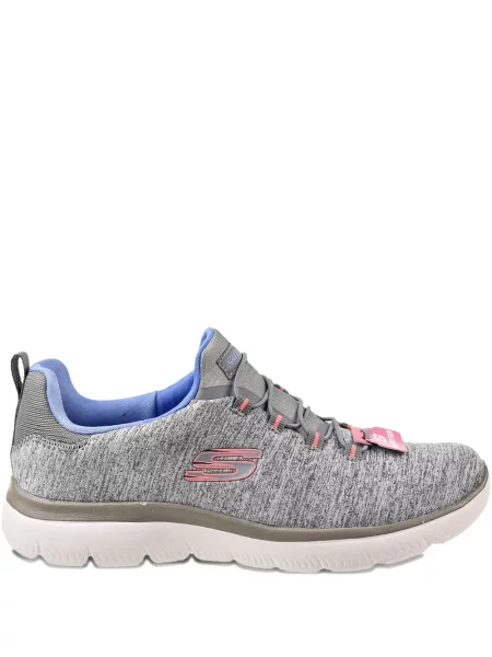 Sneakerși Skechers cu șireturi din dantelă gri