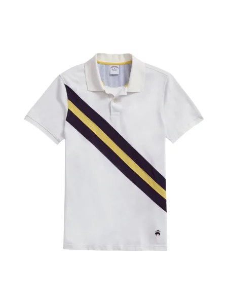 Koszulka polo Brooks Brothers w paski biała