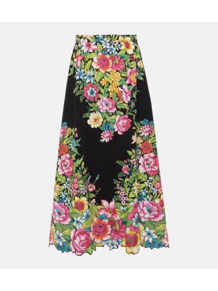 Fusta maxi Etro cu model floral negru