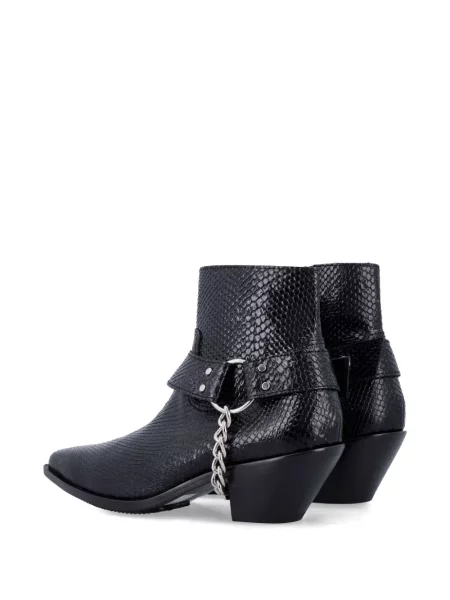 Botine Junya Watanabe cu imagine cu model piele de șarpe negru