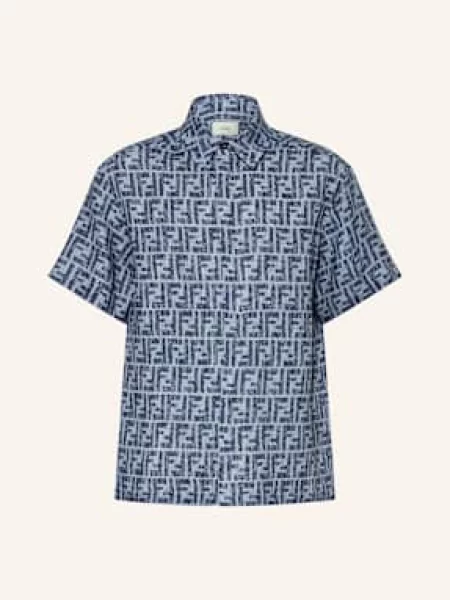 Fendi Koszula Z Lnu blau niebieska