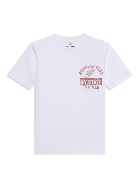 Jack & Jones Junior Tricou JPRBLUJACOB roși aprins alb