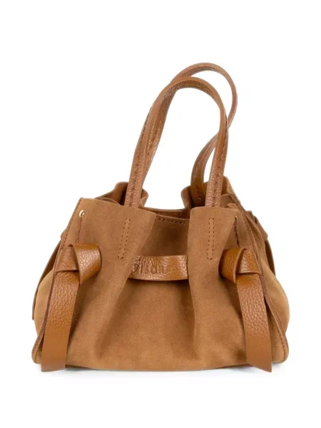 Geantă shopper Visona` din piele de căprioară maro