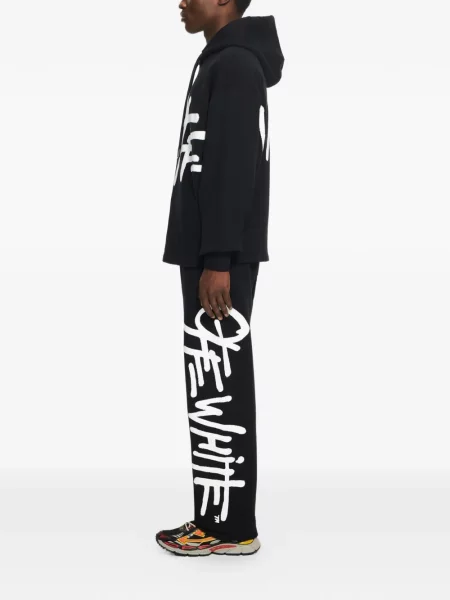 Hanorac cu glugă Off-white cu autograf alb